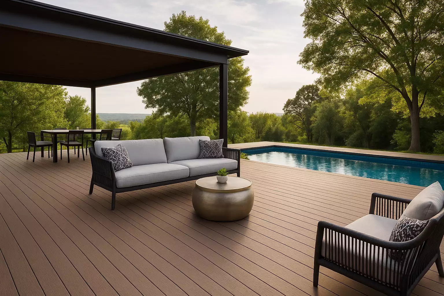Idée d'aménagement pour terrasse en bois composite