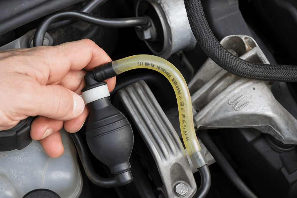 Les étapes pour remplacer la poire d’amorçage sur la Clio 3 DCI sans stress